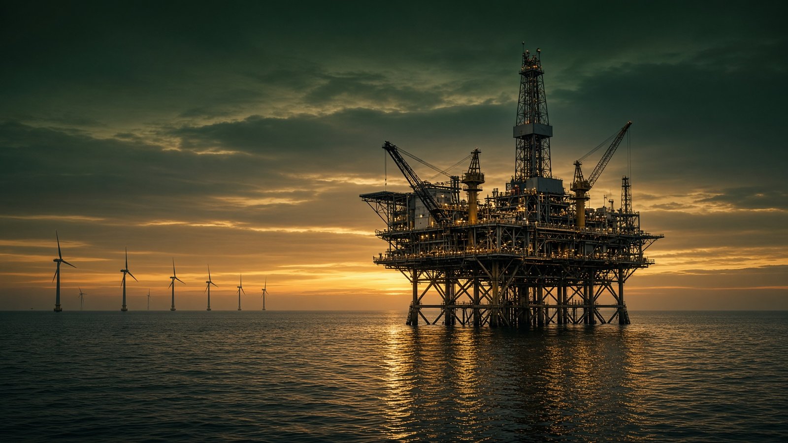 Energy infrastructure at dusk